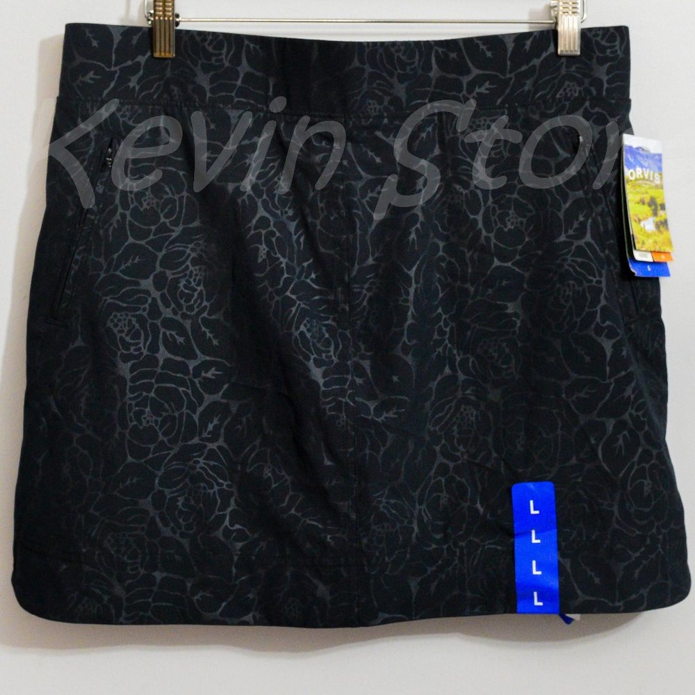 Size  XL L Orvis ladies Travel Skort BLack - Picture 2 of 7
